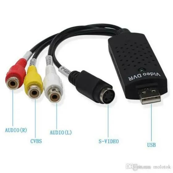 Placa de Captura de Vídeo USB EasyCap para Notebook PC Xbox PS3 VHS DVD RCA S-Vídeo