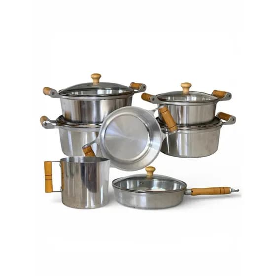 JOGO PANELAS ALUMINIO FUNDIDO 7 PEÇAS (5 PANELAS + 1 FRIGIDEIRA + 1 CANECO)