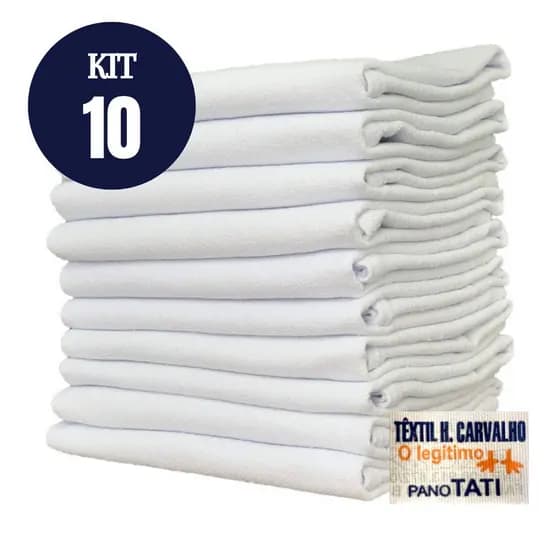 Kit 10 Pano Prato Pé De Galinha Com Bainha Liso Branco Atacado Para Pintura ou Bordado Tamanho Grande Com Bainha