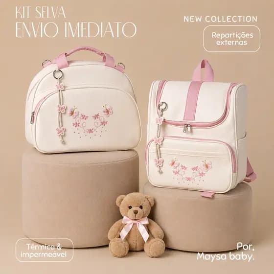 bolsas maternidade 2 peças/ mala maternidade e mochila, lançamento coleção selva