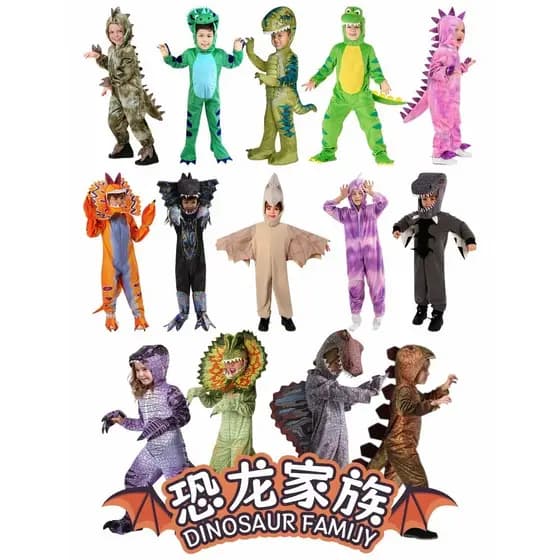 2024 Último Dinossauro de Halloween Roupas da Família Dinossauro de Halloween Roupas para Crianças Tiranossauro Tiranossauro Tiranossauro Dilo