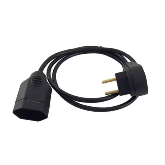 Extensão Eletrica 1 Metros Cabo Pp 2x2.5mm Plug Reto