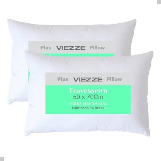 Kit 2 Travesseiros Confort Plus Descanso Antiacaro 70x50cm Toque Macio