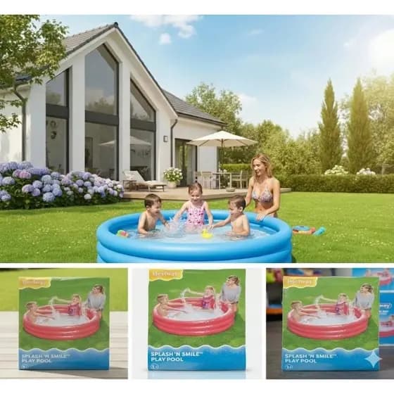 Piscina Inflável Bestway 242l Modelo Liso Compacta Azul