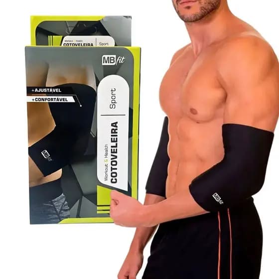Cotoveleira Elástica de Compressão Contusões e Prevenção Tamanho Único Sport - 1 Unidade - MbFit