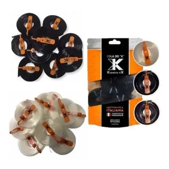 Kit 10 Cola De Queratina em Fita K Para Mega Hair