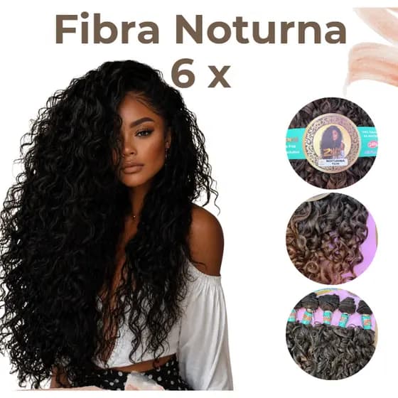 Cabelo Bio Fibra Cacheado 6X Na Tela 240g - Naturno