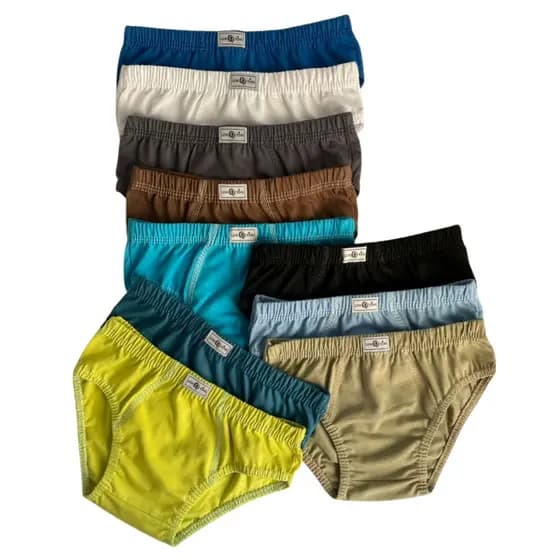Kit 10 Cueca Infantil 100% ALGODÃO Com Forro Cueca Menino Algodão Cores Lisas