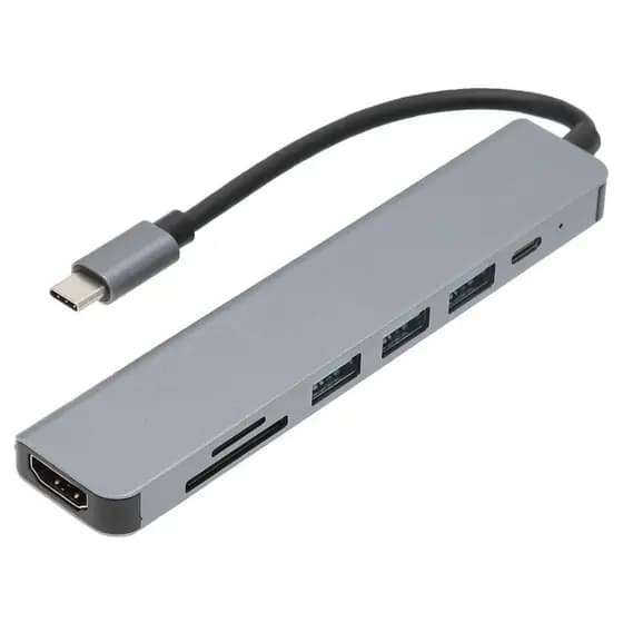 Hub USB-C para HDMI/USB/TF/SD/PD Adaptador 7 em 1 USB 3.0
