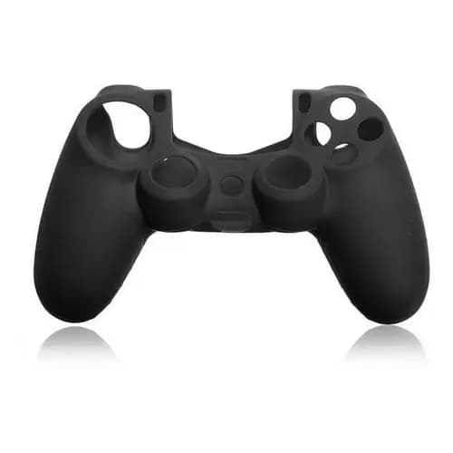 Capa Silicone Controle Playstation Ps4 + 8 Grips Pretos para Analógico.
