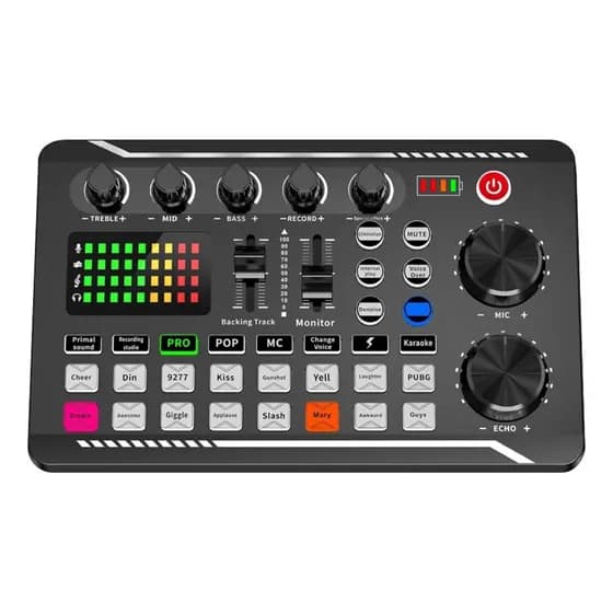 Placa De Som Microfone Sound Mixer Sound Card Profissional