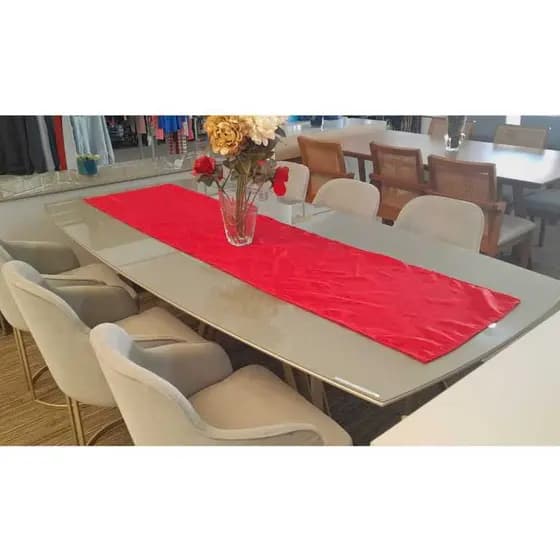 Caminho de Mesa Jacquard 0,50 x 2m – Vermelho Elegante | Sofisticação para o Natal e o ano todo!