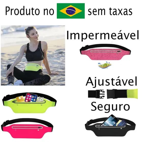 pochete impermeável slim para corrida, caminhada, guardar celular com saída para fone de ouvido