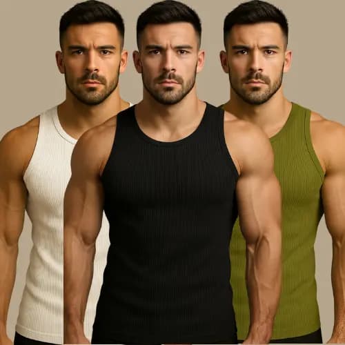 Kit 3 Regata Americana Masculina Canelada