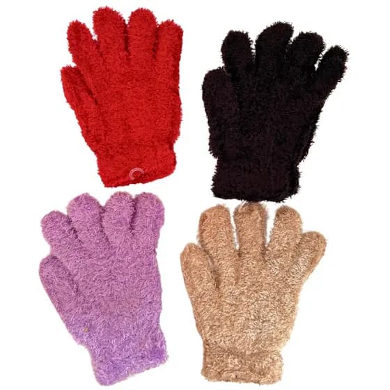 Luvas de Lã Felpuda Adulto Atoalhada Tamanho Único DIVERSAS CORES Inverno Frio Unissex Térmica Pelinho
