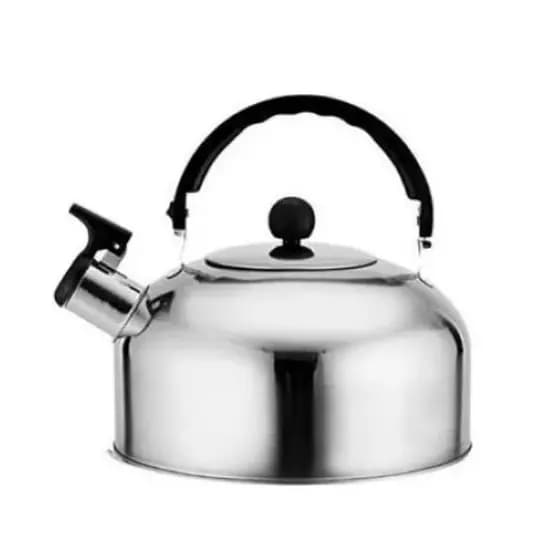 Chaleira De Aço Inox Prata Com Apito 1,7 Litros Tampa Alça Cozinha
