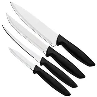 Conjunto De Facas Para Cortes De Carnes E Legumes Kit 4 Peças Em Aço Inox