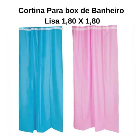 Cortina Lisa para Box Rosa 180x138 cm - Fácil de Limpar e Instalar