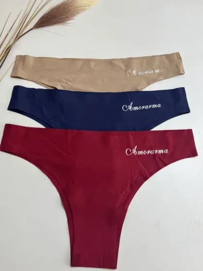 Kit com 3 Calcinhas Sem Costura