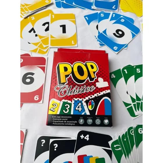 Jogo de Cartas Pop Clássico 1elo Nou Show | Cartão De Jogo , Crianças , Adultos , Noite Familiar , 2 A 10 Jogadores Pers