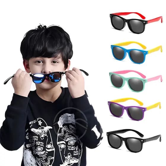 Óculos de Sol Infantil Menino Menina Silicone Polarizado Flexível