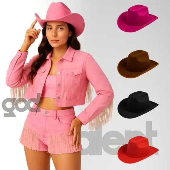 Chapéu Ana Castela Vaqueira Masculino Feminino Sertanejo Country Rodeio Cowboy