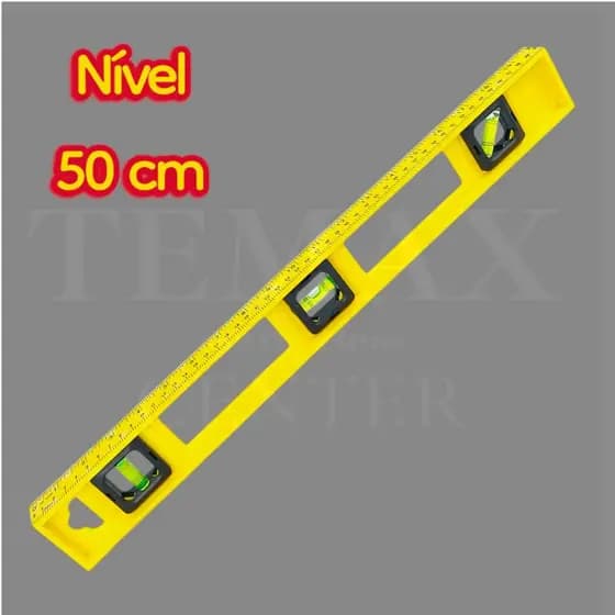 Esquadro De 40cm / Nivel 50cm Régua Carpinteiro Pedreiro Metálico Aço Profissional Polímetro