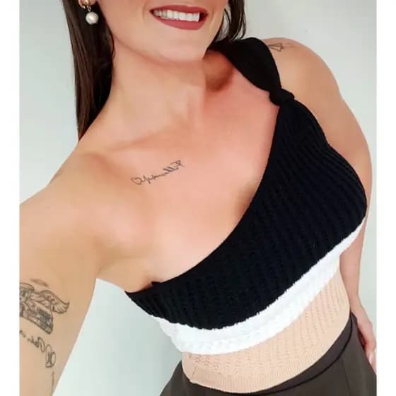 Regata regatinha top feminina Cropped nula Manga de Tricot Modal Premium Verão tendência Lançamento