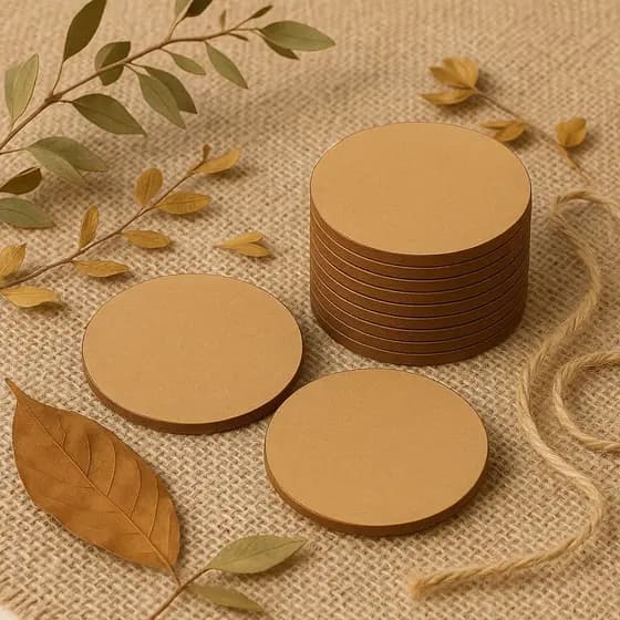 Bolachas MDF Cru Redondas 5cm – Kits com 5, 50 e 100 Unidades para Artesanato