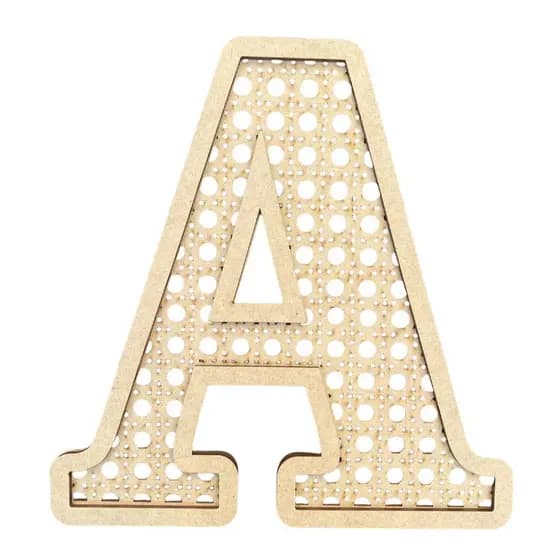 Letra Palha Indiana Alfabeto 25 Cm Abecedário Decoração Artesanato Mdr Cru