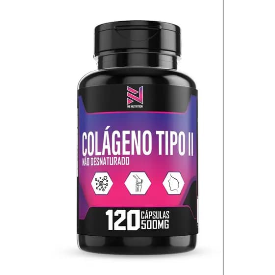 Colágeno Tipo II Não Desnaturado 60 Cápsulas 500mg Saúde Articular, Mobilidade e Alívio de Dor