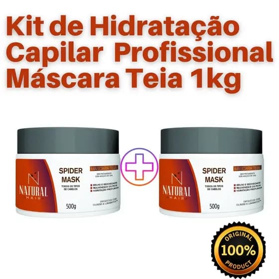 Kit 2 Máscara capilar de hidratação efeito Teia 500 g Natural Hair