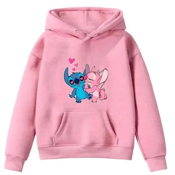 Moletom Casaco Canguru Kids Unissex Desenho Stitch Casal Infantil e Juvenil Blusa De Frio Quentinho Envio imediato