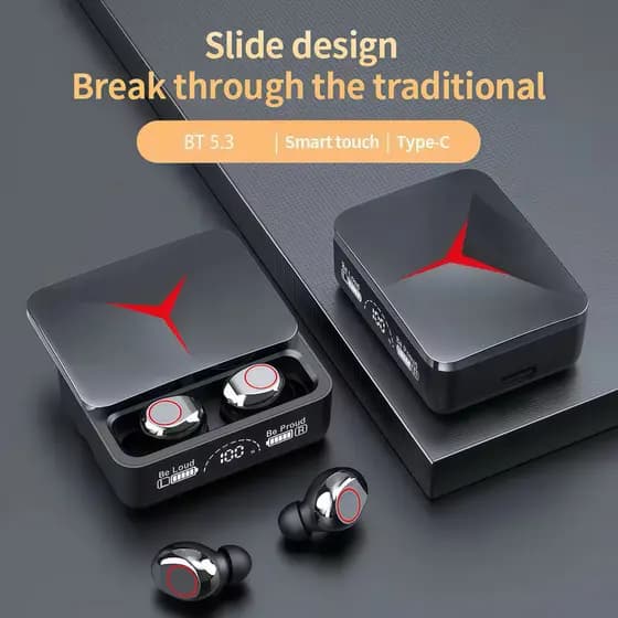 Fone De Ouvido Sem Fio Bluetooth 5.3 Hifi Stereo M90 Pro Gamer Esportivo Touch Case yihan