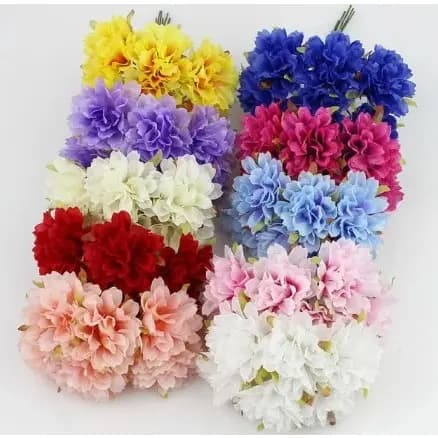 Mini Florzinhas de Papel c/ 12 Flor Buquê Artificial Decoração