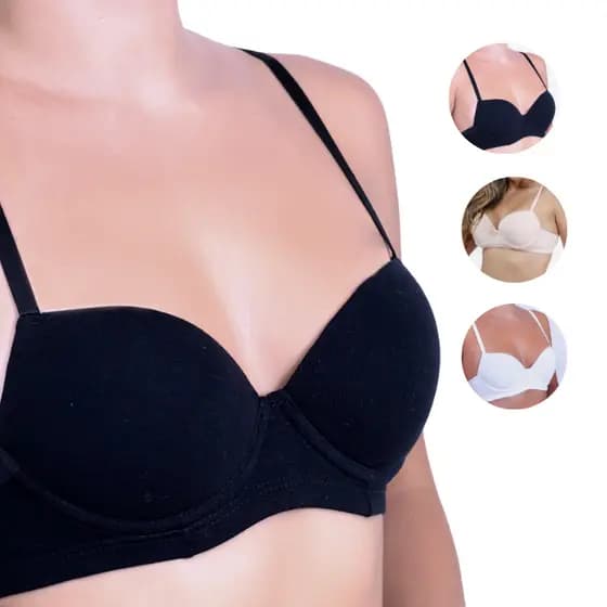 KIT 3 Sutiã TOP Conforto em Viscose com Toque de Algodão uso Diário Conforto