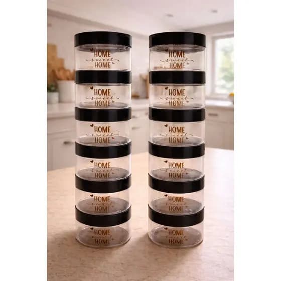 Kit 4 Potes Plásticos Transparente Multiuso - Porta Doce - Pote Para Tempero - Pote Para Sal