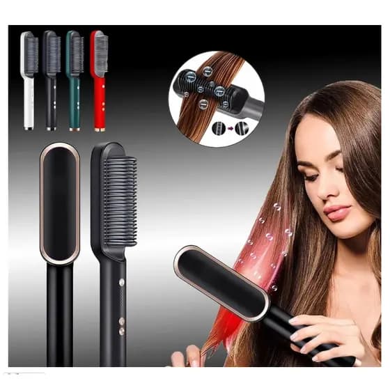 Escova Alisadora Bivolt 5 em 1 - Alisa, Hidrata, Modela, Alinha e Anti-Frizz