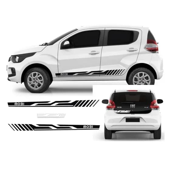 Adesivo Lateral Para Fiat Mobi Faixa Mb5 Drive Easy Like Way