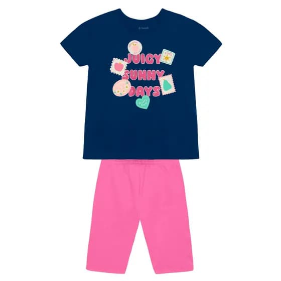 Conjunto Verão Menina Frutinhas Com Glitter 27237 Brandili