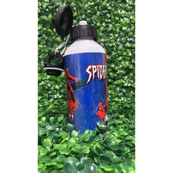 Garrafa Personalizada Homem-Aranha com Nome 600ml Alumínio Squeeze Spider-Man Cantil Escolar