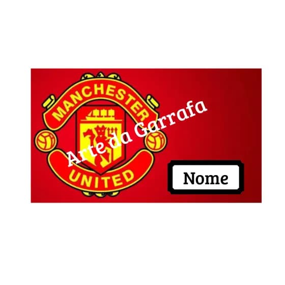 Garrafa Manchester United Personalizada com Nome 600ml Alumínio Squeeze Man United Futebol Presente