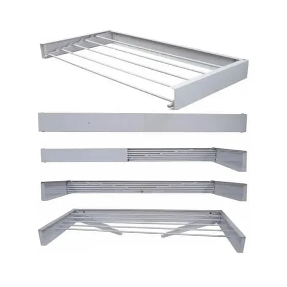 Varal Magico de Parede 82 cm Retratil 5 Varetas Casa Kitnets Apartamento - Bitenfer Varais