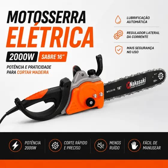 Motosserra Elétrica 2000w Nakasaki