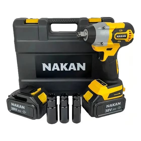 Chave De Impacto Parafusadeira 2 Bateria 38v Brushless Nakan Cor Amarelo Amarelo 38