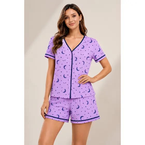 Pijama Conjunto Americano Confortável Feminino Estampa