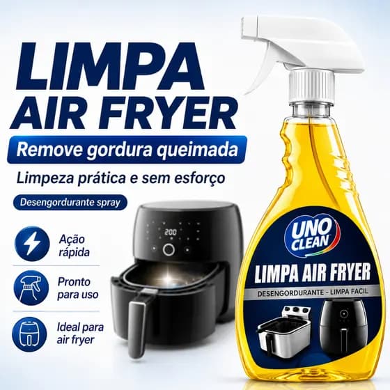 Limpa Air Fryer 500Ml Desengordurante Spray Espuma Gordura Pesada Queimada Fogao Forno Grelha
