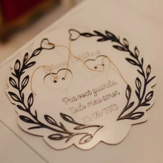 Porta aliança para casamento personalizado mdf 3mm varias cores
