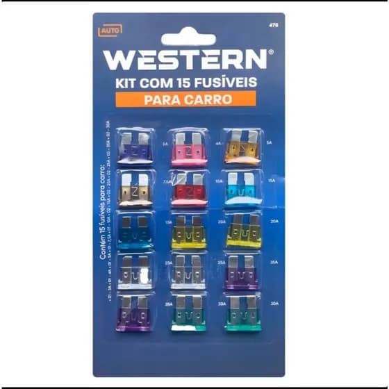 15 Fusíveis Lamina para Carro Moto 5a 10a 15a 20a 25a 35a