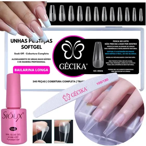 Unha Softgel Almond Tips De Gel Almond Modo De Aplicar Igual Da Tip De Gel Lara e Speed Tip Gel Unhas Kit Unha Gel Acrigel